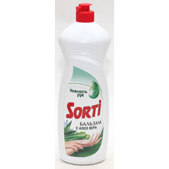 Моющее средство для посуды "SORTI" clean & care бальзам с алоэ вера 900 гр.(12)