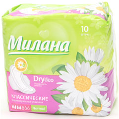 Прокладки "МИЛАНА" Классик драй део нормал ромашка 10 шт.(48)