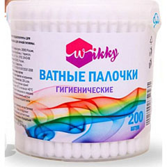 Палочки ватные "WIKKY" банка 200 шт.(48)