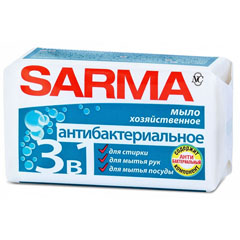Мыло хозяйственное "SARMA" с антибактериальным эффектом 140 гр.(48)