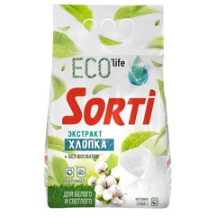 Стиральный порошок "SORTI" автомат экстракт хлопка 2400 гр.(4)