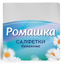 Салфетки бумажные "ЛИЛИЯ" 24*24 см ромашка 70 шт.(20)