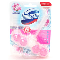 Чистящее средство "ДОМЕСТОС" подвеска для унитаза power 5 свежесть ледяная магнолия 55 гр.(9)
