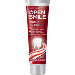 Зубная паста "OPEN SMILE" Triple Action отбеливание 50 мл.(36)