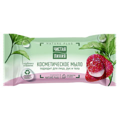 Мыло туалетное "ЧИСТАЯ ЛИНИЯ" косметическое клубника 75 гр.(12)