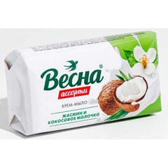 Мыло туалетное "ВЕСНА АССОРТИ" жасмин и кокосовое молочко 90 гр.(72)