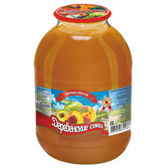 Нектар "ДЕРЕВЕНСКИЕ СОКИ" с мякотью Яблочно-Персиковый СКО 3 л./в упаковке 4 шт,/(4)