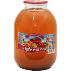 Нектар "ДЕРЕВЕНСКИЕ СОКИ" с мякотью Яблочно-Абрикосовый СКО 3 л./в упаковке 4 шт,/(4)