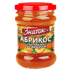 Протертый абрикос "ЗНАТОК" с сахаром ст./б 280 гр.(12)