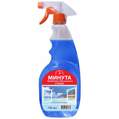 Моющее средство для стекол "МИНУТА" свежий озон с курком 750 мл.(12)