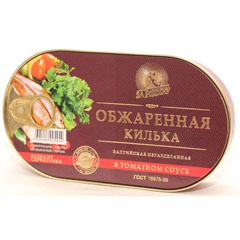 Килька "ЗА РОДИНУ" обжаренная в томатном соусе ж/б (ключ) 175 гр.(24)