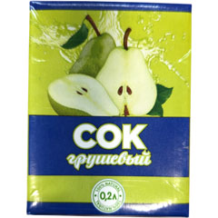 Сок  "ГРУШЕВЫЙ" ГОСТ/синий фон восстановленный тетра-пак 0,2 л.(27)