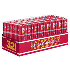 Элемент питания "CRAZYPOWER ALKALINE" щелочные LR06 пальчиковые 32 шт.(1)