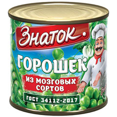 Горошек зеленый "ЗНАТОК" натуральный ж/б 425 мл.(12)