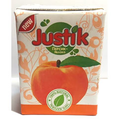 Нектар "JUSTIK" Персиково-Яблочный тетра-пак 0,2 л.(27)