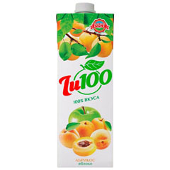 Нектар "ZU100" Абрикосово-Яблочный тетра-пак 1 л.(12)