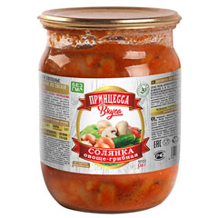 Солянка "ПРИНЦЕССА ВКУСА" Давыдовка овоще-грибная ст/б 510 гр.(6)