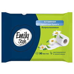 Бумага туалетная  "EMILY STYLE" влажная растворяющаяся 30 шт.(35)