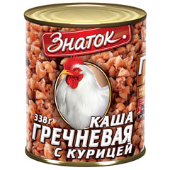 Каша гречневая "ЗНАТОК" с курицей ГОСТ ж/б 338 гр.(30)