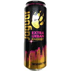 Напиток энергетический "JAGUAR EXTRA URBAN ENERGY" со вкусом питахайи и гуавы безалкогольный банка 0,44 л.(12)