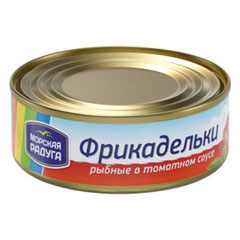 Фрикадельки "МОРСКАЯ РАДУГА" в томатном соусе ж/б 235 гр.(48)