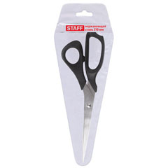 Ножницы "STAFF BASIC" 210 мм черные ПВХ чехол с европодвесом 1 шт.(12)