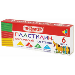 Пластилин "ПИФАГОР" Веселая такса 6 цветов.(56)