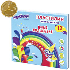 Пластилин "ЮНЛАНДИЯ" Юный волшебник 12 цветов.(16)