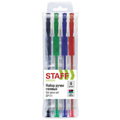Ручка гелевая "STAFF EVERYDAY" набор ассорти 4 шт.(36)