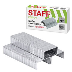 Скобы для степлера "STAFF" №24/6 1000 шт.(10)