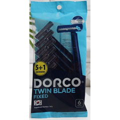 Бритвенный станок "DORCO" TD-708 NEW одноразовый фиксированная головка с 2 лезвиями 5+1шт.(24)