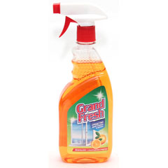 Моющее средство для стекол "GRAND FRESH" апельсин с нашатырным спиртом с курком 550 мл.(14)