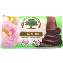 Мыло-крем "РЕЦЕПТЫ ЧИСТОТЫ" шоколад и экстракт пиона 100 гр.(96)