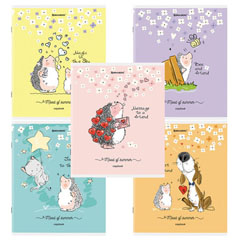 Тетрадь общая "BRAUBERG" Приключения ежика скоба А5 48 л клетка 1 шт.(10)