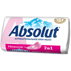 Мыло туалетное "ABSOLUT CREAM" 2 в 1 антибактериальное нежное 90 гр.(72)
