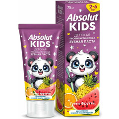 Зубная паста "ABSOLUT" kids тутти фрутти 75 гр.(24)