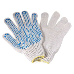 Перчатки ХБ с ПВХ 5-х нитка 10 класс белые 1 пара.(300)