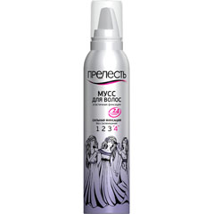 Мусс для волос "ПРЕЛЕСТЬ" сильной фиксации 160 мл./18-011/(24)