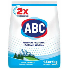 Стиральный порошок "ABC" автомат свежесть гор для белого белья 1,5 кг.(12)