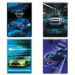 Блокнот "BRAUBERG KIDS" Машинки гребень клетка А5 60л спайка 4 шт.(1)