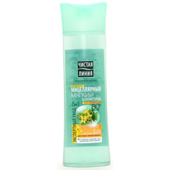 Шампунь "ЧИСТАЯ ЛИНИЯ" мицеллярный мягкий сила 5 трав для всех типов волос 400 мл.(12)