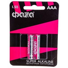 Элемент питания "ФАZА SUPER ALKALINE" щелочные LR03 мизинчиковые 2 шт.(10)