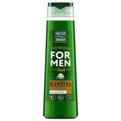 Шампунь "ЧИСТАЯ ЛИНИЯ" мужской укрепляющий сила + свежесть 400 мл. 478/993(12)