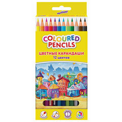 Карандаши цветные "ЮНЛАНДИЯ" Домики 12 цветов.(12)