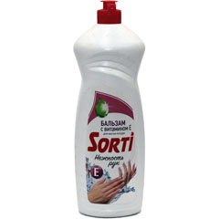 Моющее средство для посуды "SORTI" clean & care бальзам с витамином Е 900 гр.(12)
