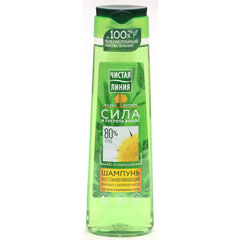 Шампунь "ЧИСТАЯ ЛИНИЯ" восстанавливающий, ромашка + репейное масло для сухих и поврежденных волос 400 мл.(12)