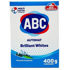Стиральный порошок "ABC" автомат свежесть гор для белого белья 400 гр.(18)
