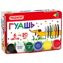 Гуашь"ПИФАГОР" Веселая такса 6 цветов.(36)