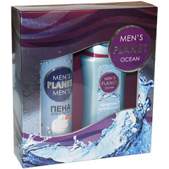 Набор подарочный "MEN`S PLANET OCEAN" мужской (пена для бритья 200 мл.+ шампунь 250 мл.) 1 шт.(7)