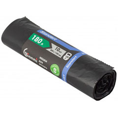 Мешки для мусора "GLIONNI STANDART" ролик черные 17 мкр 180 л 10 шт.(25)